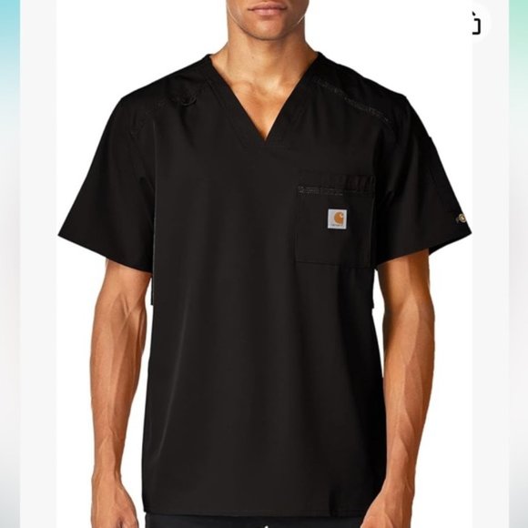 Carhartt Other - Carhartt Men’s Force Chest Pocket Black V-Neck Scrub Top Shirt 2XL BNWOT nursing